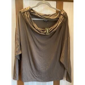 NWT Express Top Stretch Shirt Women’s Large Brown $48